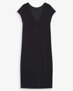Robe longue légère en modal manches courtes carbone Peace