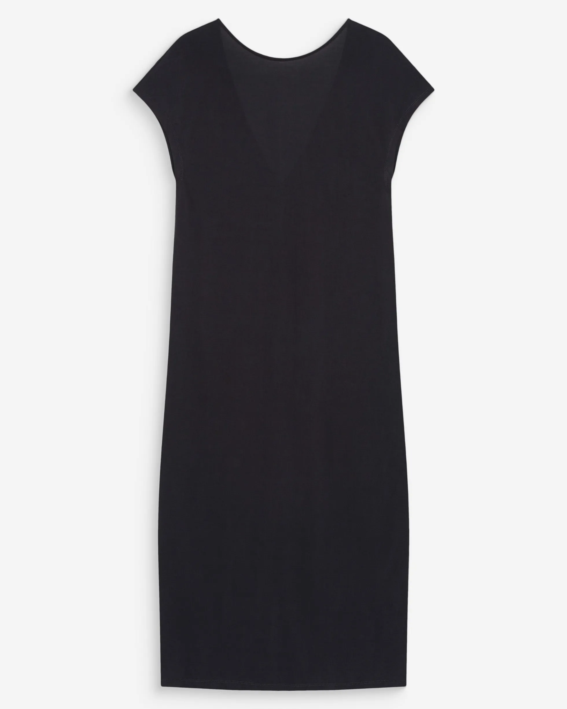 Robe longue légère en modal manches courtes carbone Peace