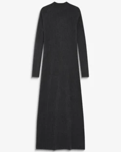 Robe pull longue col montant anthracite Alexandra