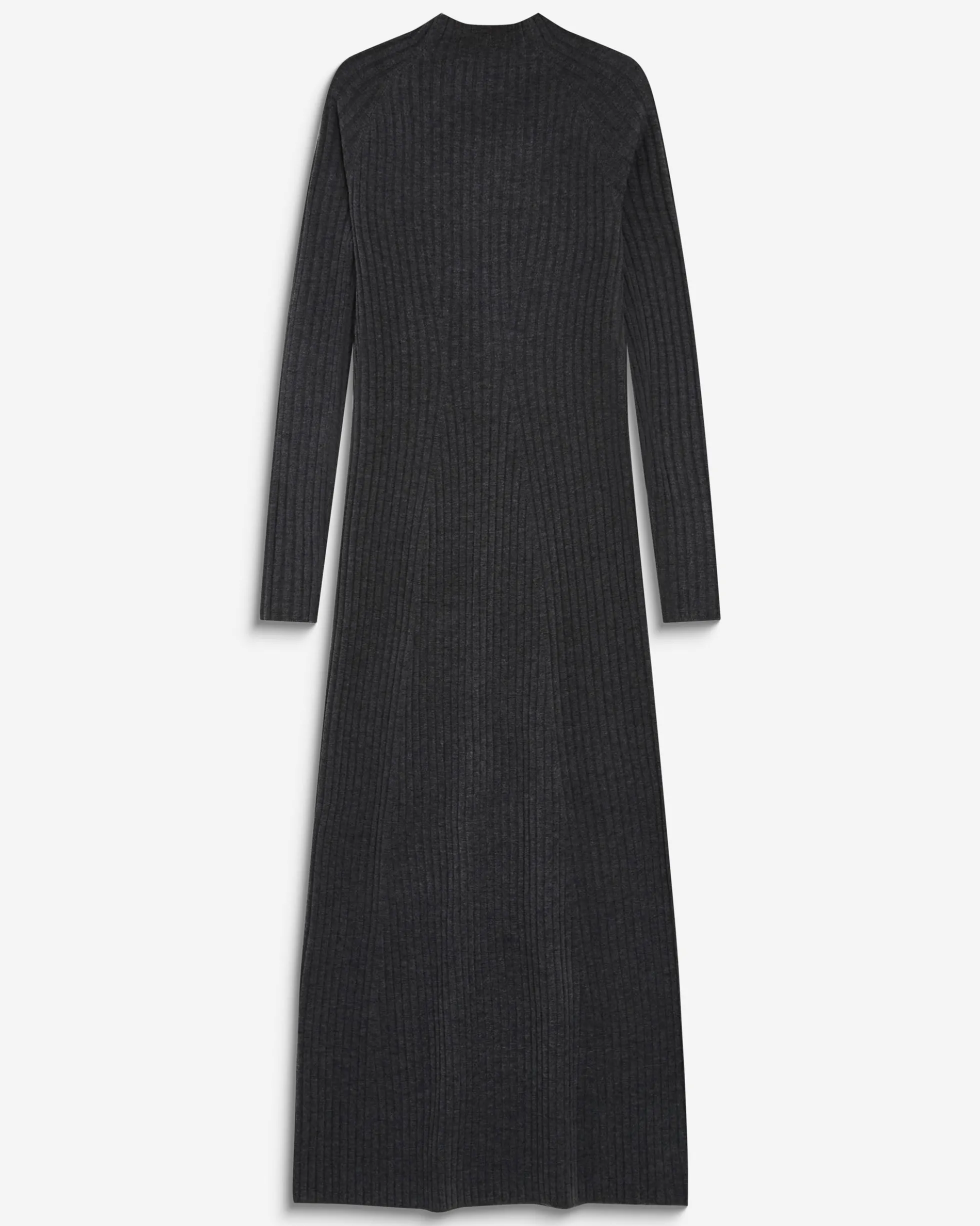 Robe pull longue col montant anthracite Alexandra