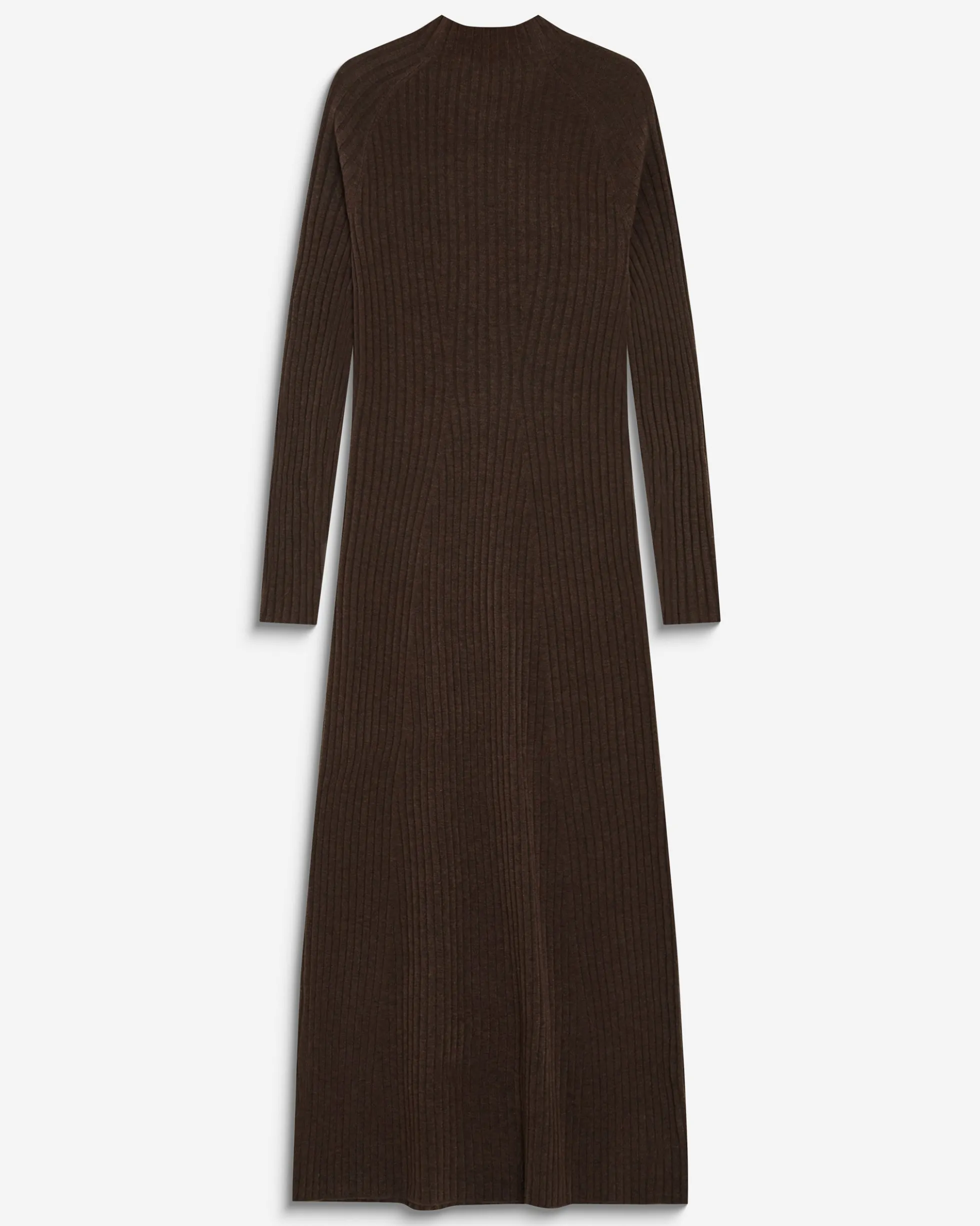 Robe pull longue col montant chocolat Alexandra