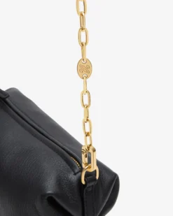 Sac baguette en cuir souple noir Le chouchou