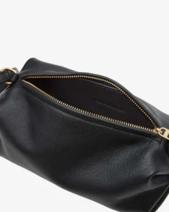 Sac baguette en cuir souple noir Le chouchou
