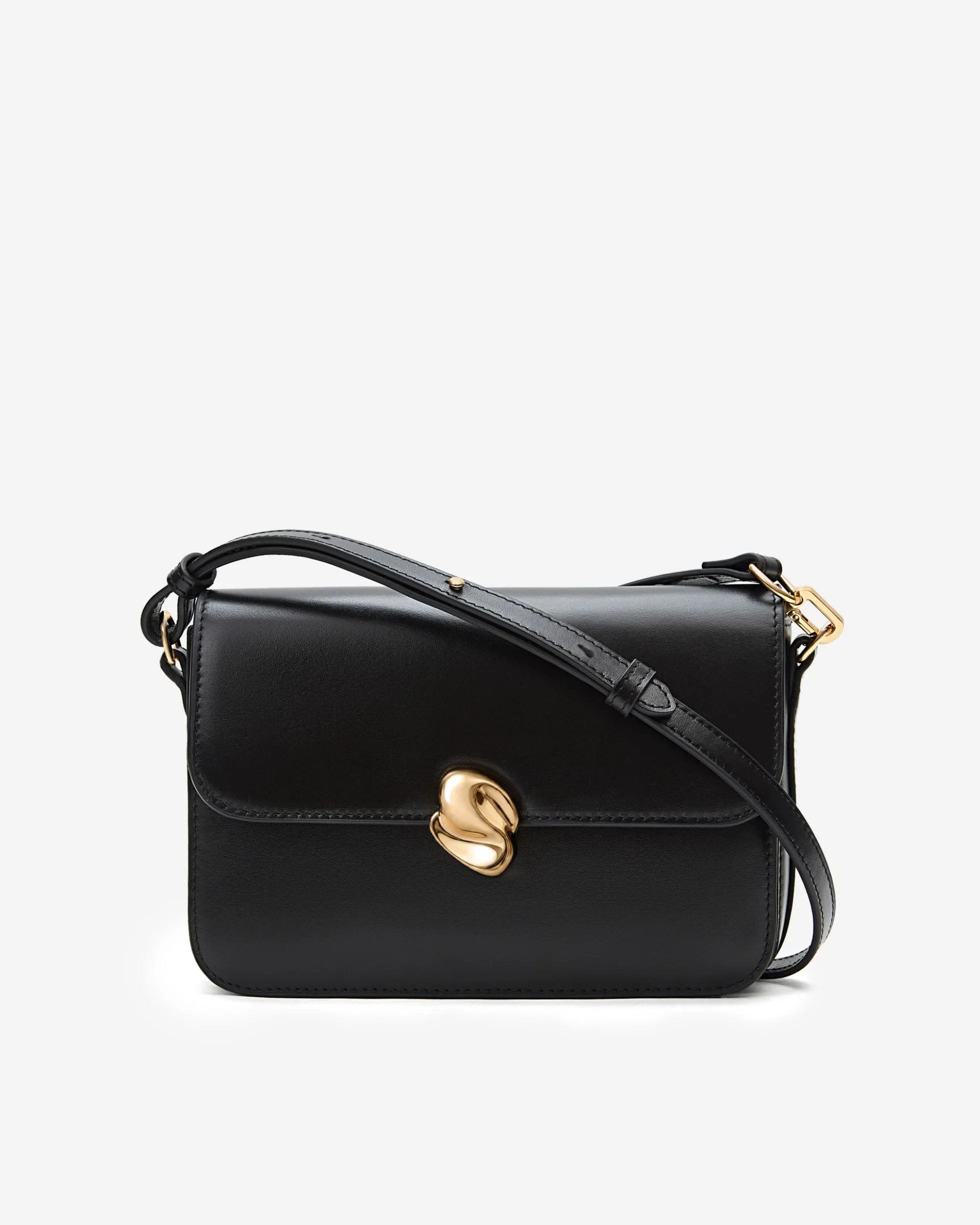 Sac bandoulière en cuir de vachette noir Le jules