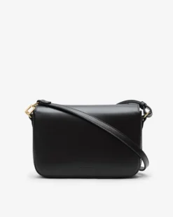 Sac bandoulière en cuir de vachette noir Le jules