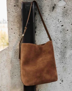 Sac seau en cuir de vachette camel Le come