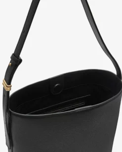 Sac seau en cuir de vachette noir Le come