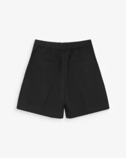 Short droit à plis taille mi-haute noir Vite