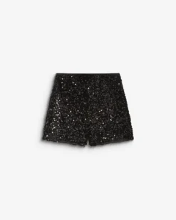 Short à sequins droit doublé noir Bowie