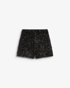 Short à sequins droit doublé noir Bowie