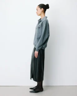 Sweat oversize col polo ouvert anthracite Archibald