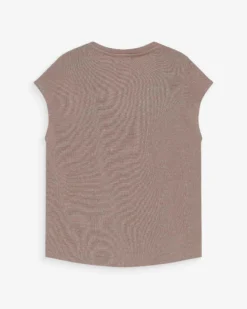 Top col V manches courtes en lurex grege Valsons