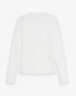 Top en dentelle transparent manches longues ivoire Valmy