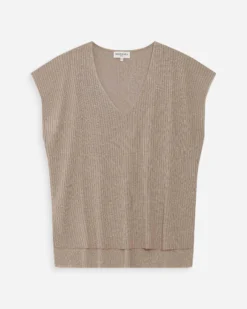 Top large en lurex col V or Vaporo