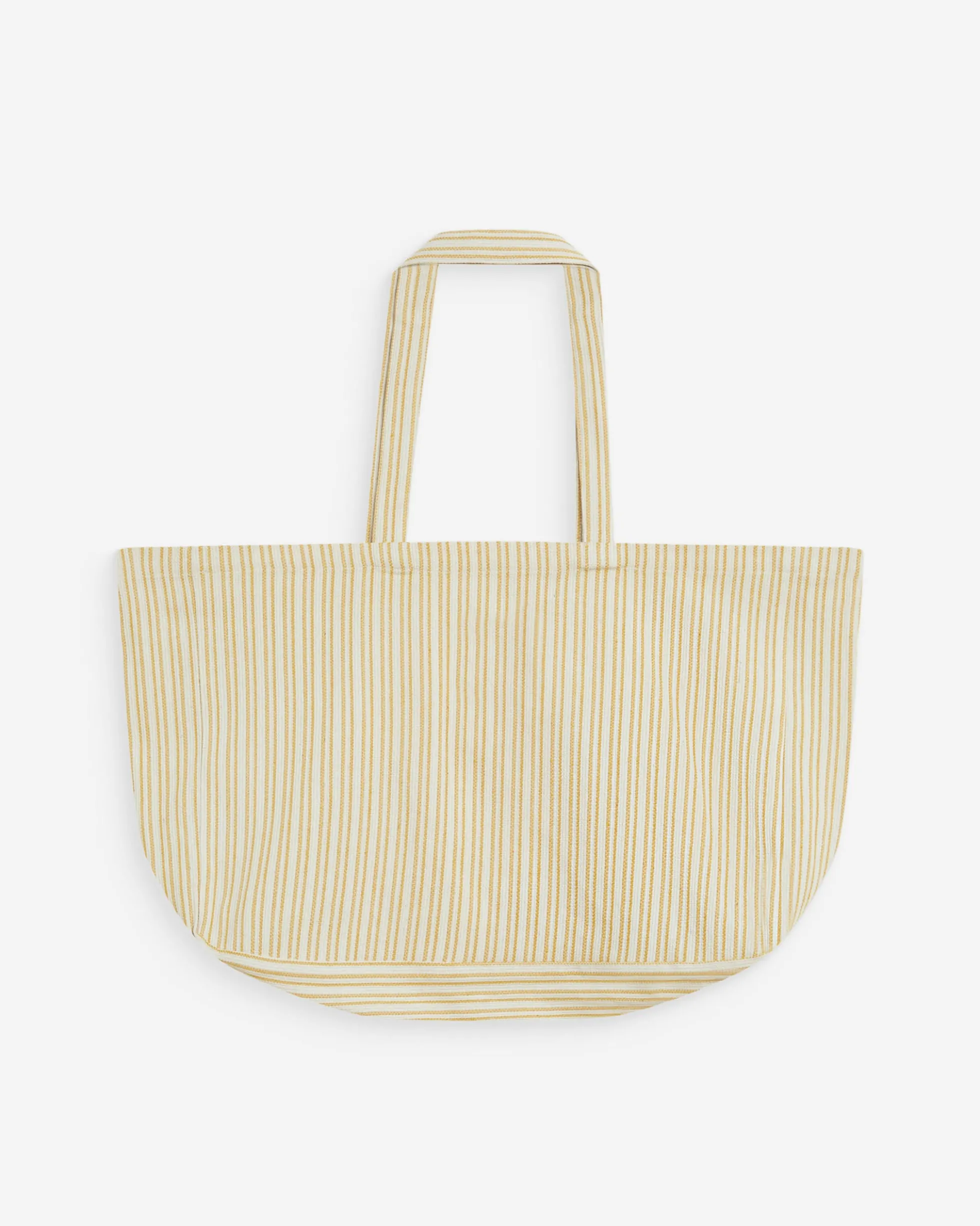 Tote bag large en coton rayé jaune Wanda