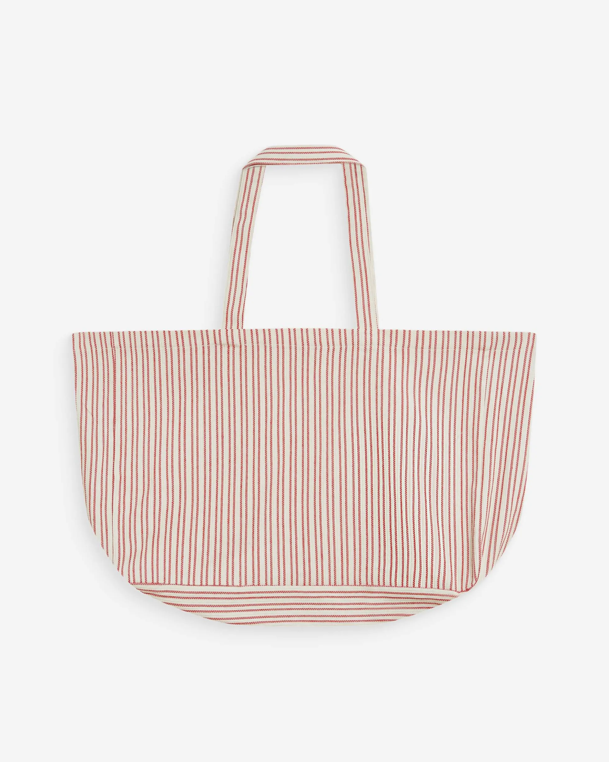 Tote bag large en coton rayé rouge Wanda