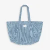Tote bag large en denim à motif stripedblue Vacation