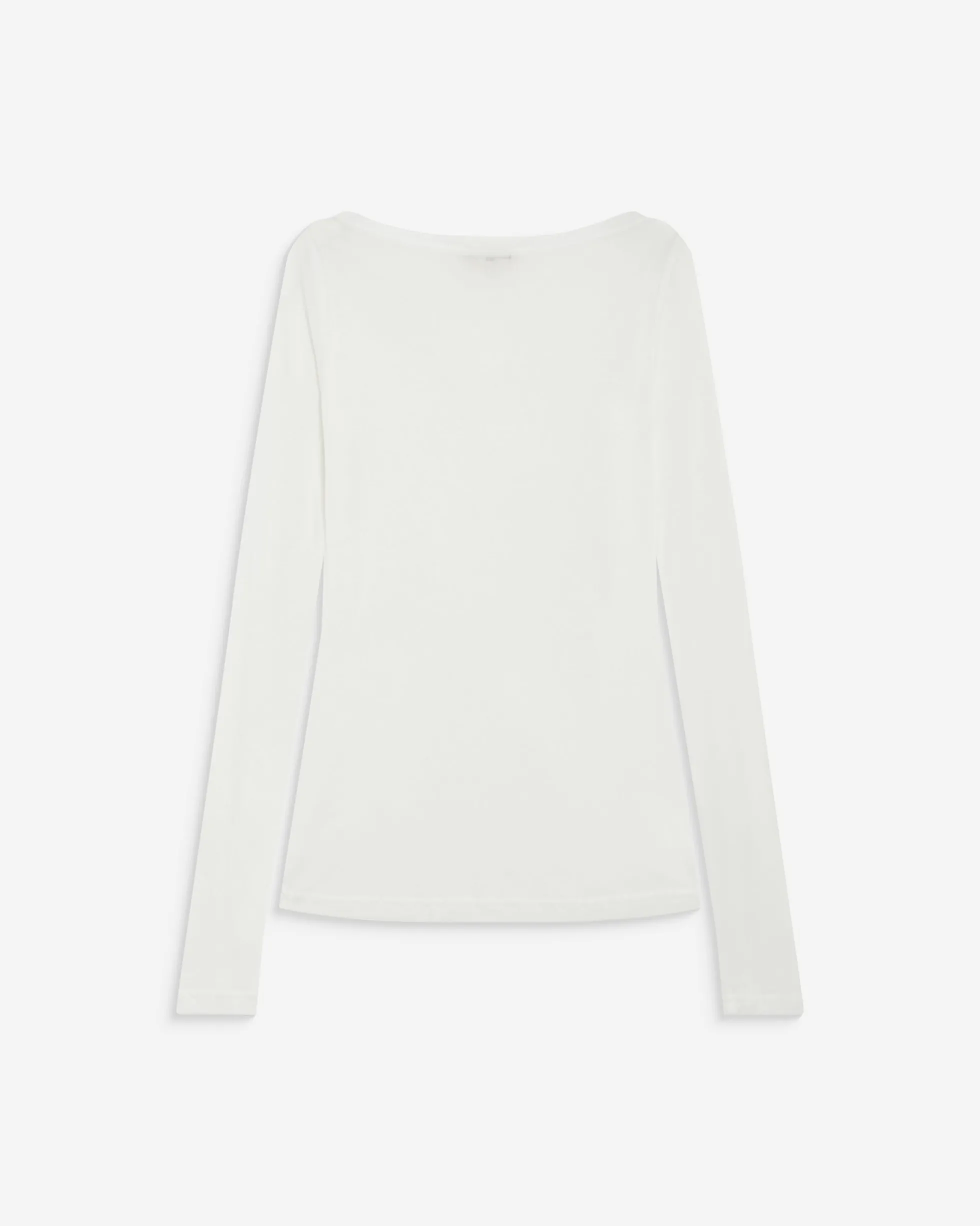 T-shirt ajusté col bateau manches longues ivoire Bennett