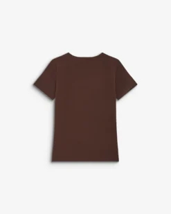 T-shirt ajusté en coton à message velours chocolat Bubble