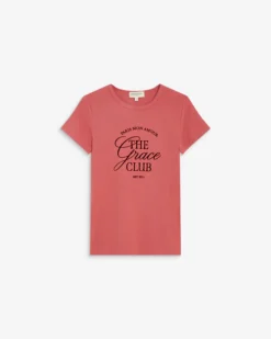 T-shirt col rond à message blush Amoris