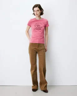 T-shirt col rond à message blush Amoris