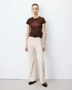 T-shirt col rond à message chocolat Amoris