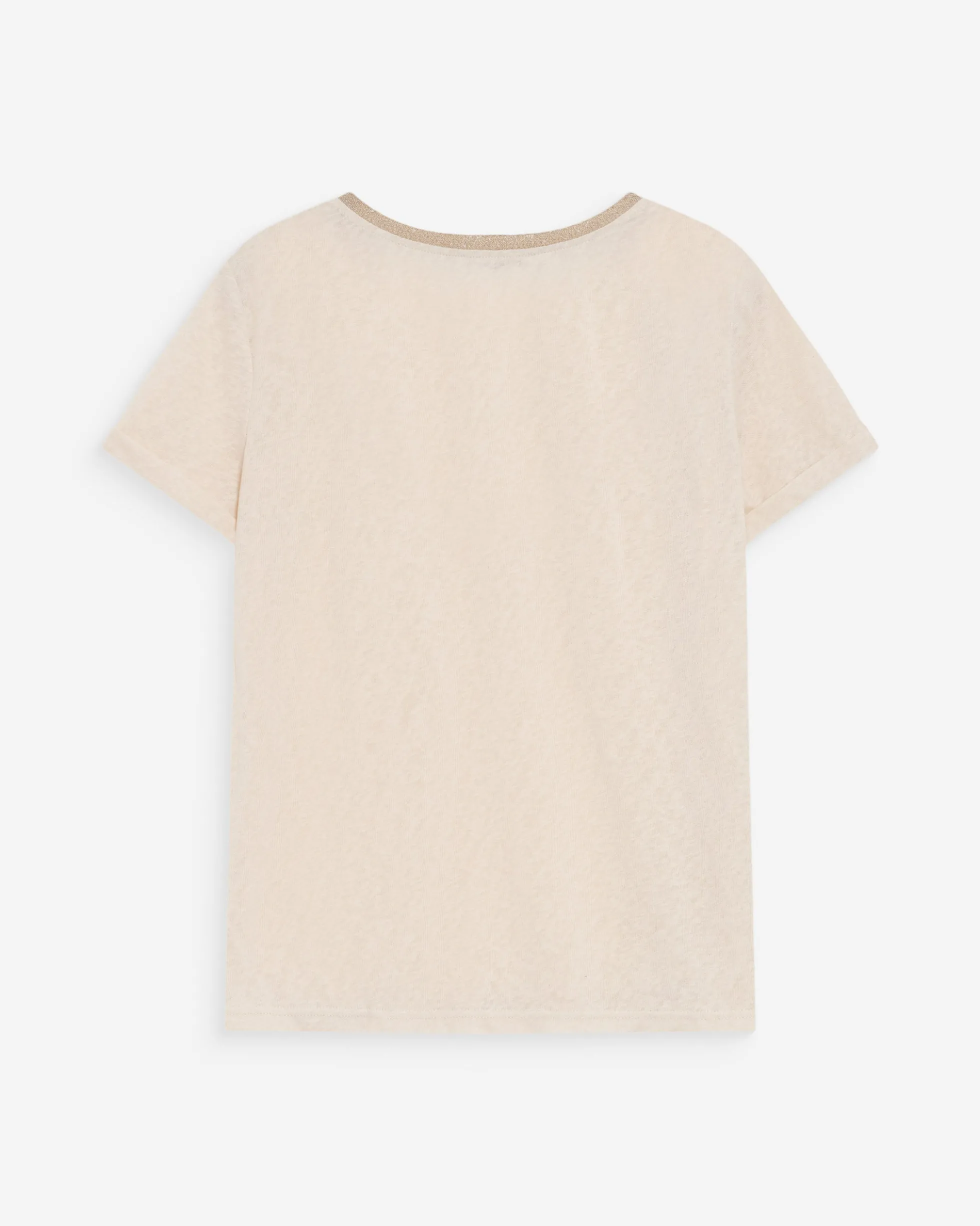 T-shirt col V manches courtes amande Vasco