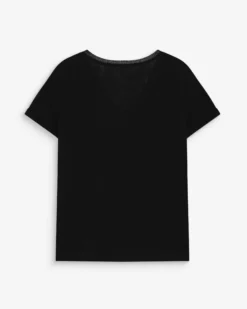 T-shirt col V manches courtes noir Vasco