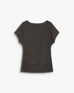 T-shirt drapé en jersey lurex manches courtes gold Baly