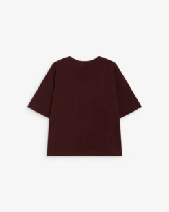 T-shirt en coton manches courtes à inscription aubergine Anis