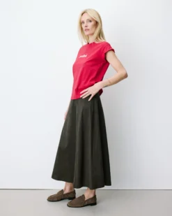 T-shirt en coton manches courtes à inscription rouge Atlas