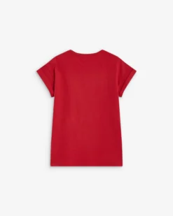 T-shirt en coton manches courtes à inscription rouge Atlas