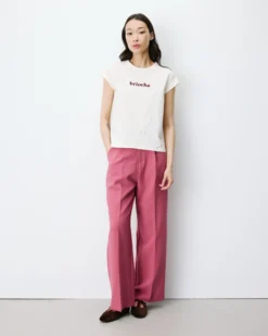 T-shirt en coton manches courtes à inscription sable Atlas