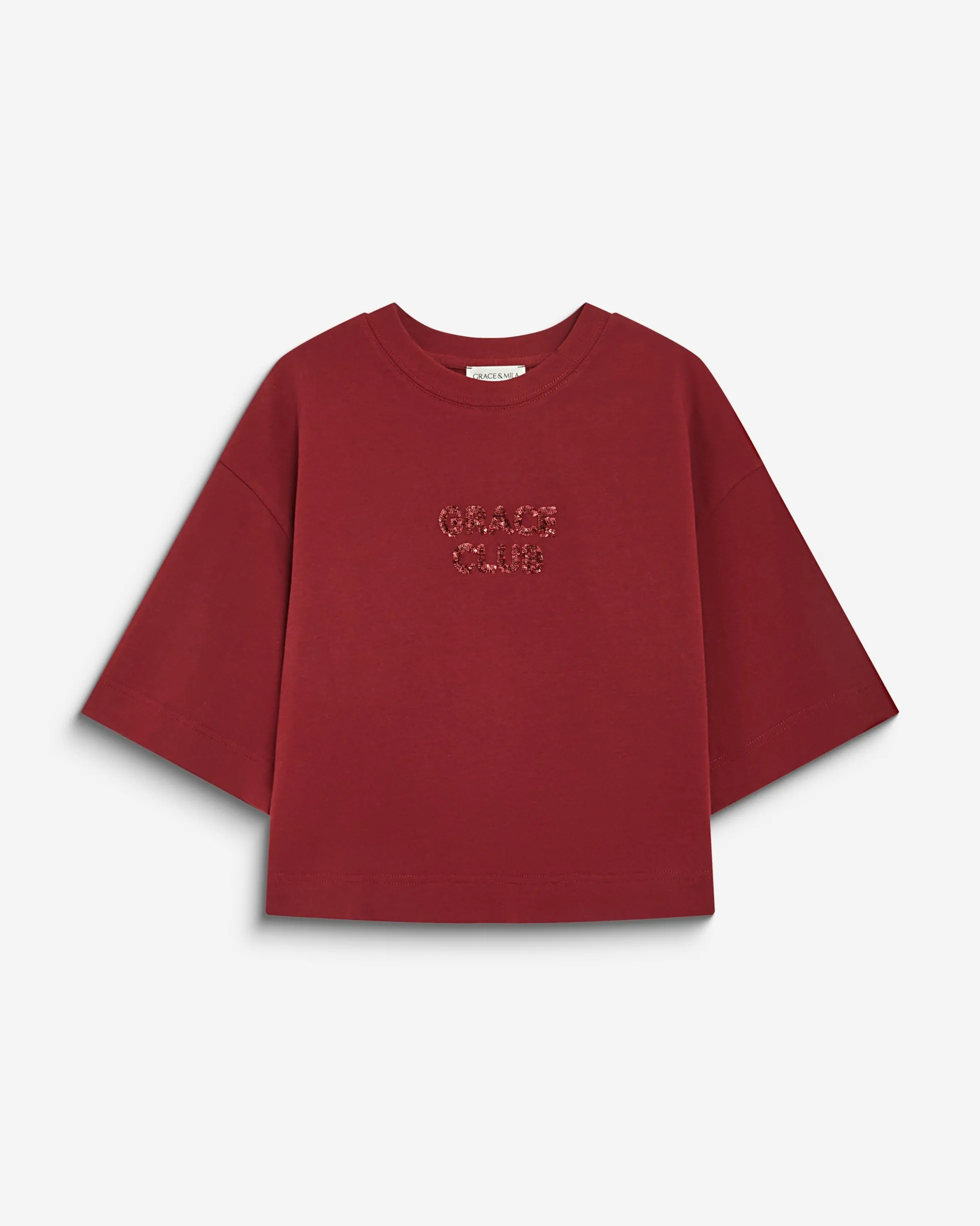 T-shirt en coton à message en sequins cherry Bond