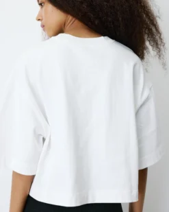 T-shirt en coton à message en sequins ivoire Bond
