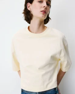 T-shirt oversize court en coton vanille Arvel