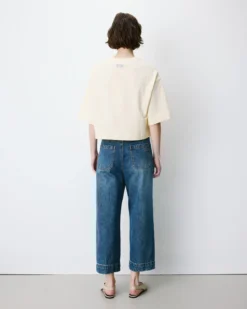 T-shirt oversize court en coton vanille Arvel