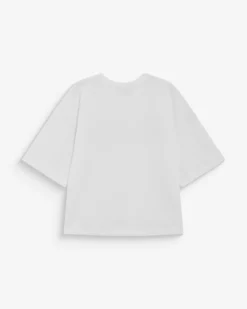T-shirt oversize en coton à message brodé ecru Borys