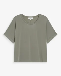 T-shirt oversize en modal col rond kaki Parma