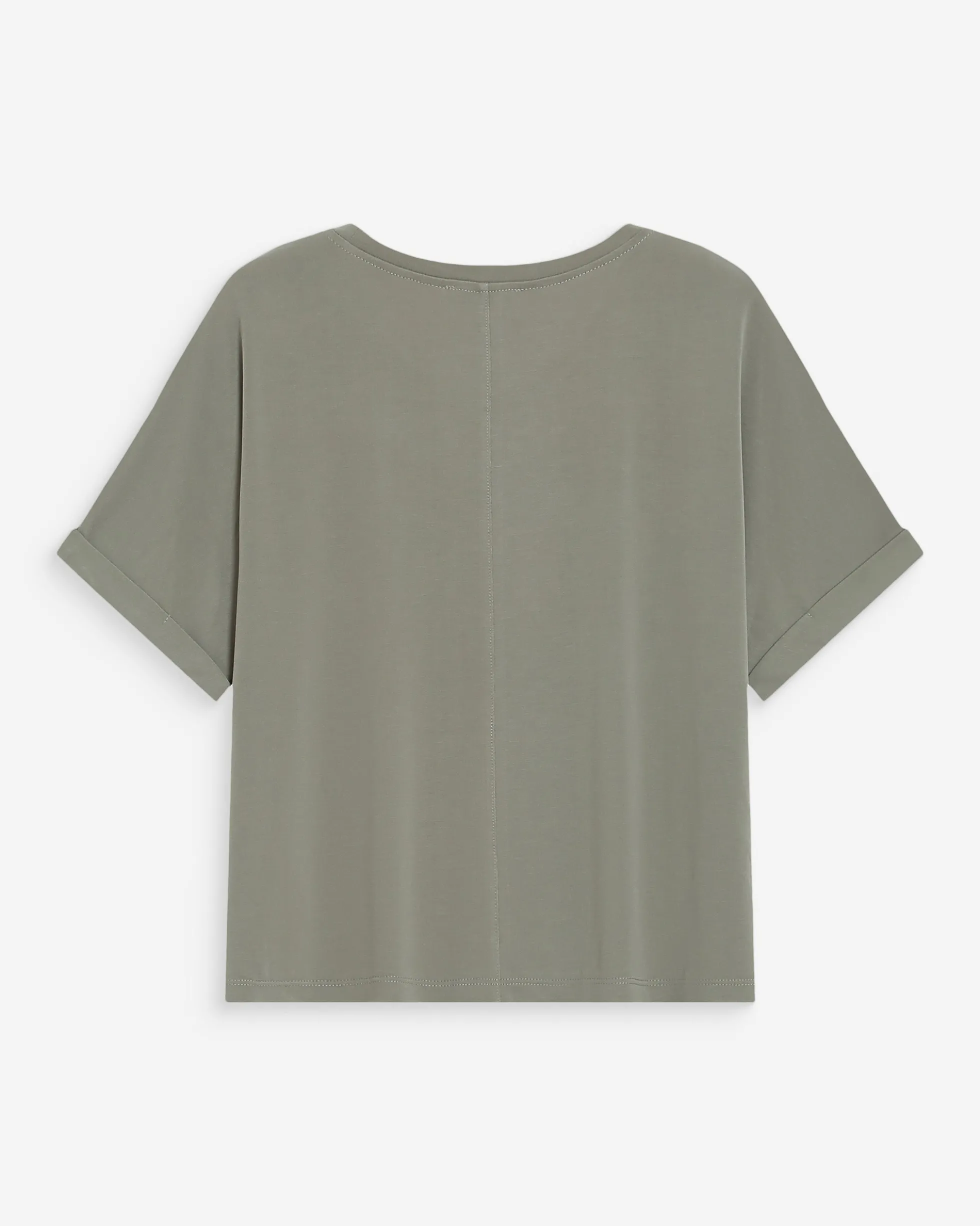 T-shirt oversize en modal col rond kaki Parma