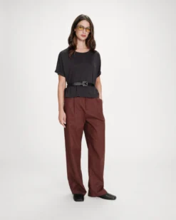 T-shirt oversize en modal col rond carbone Parma