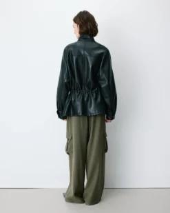 Veste ample similicuir taille ajustable noir Auburn