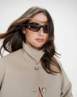 Veste courte en coton boutonnée à poches sauge Veronica