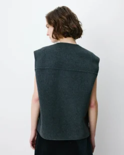 Veste sans manches oversize anthracite Adagio