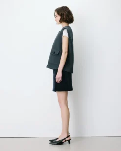 Veste sans manches oversize anthracite Adagio