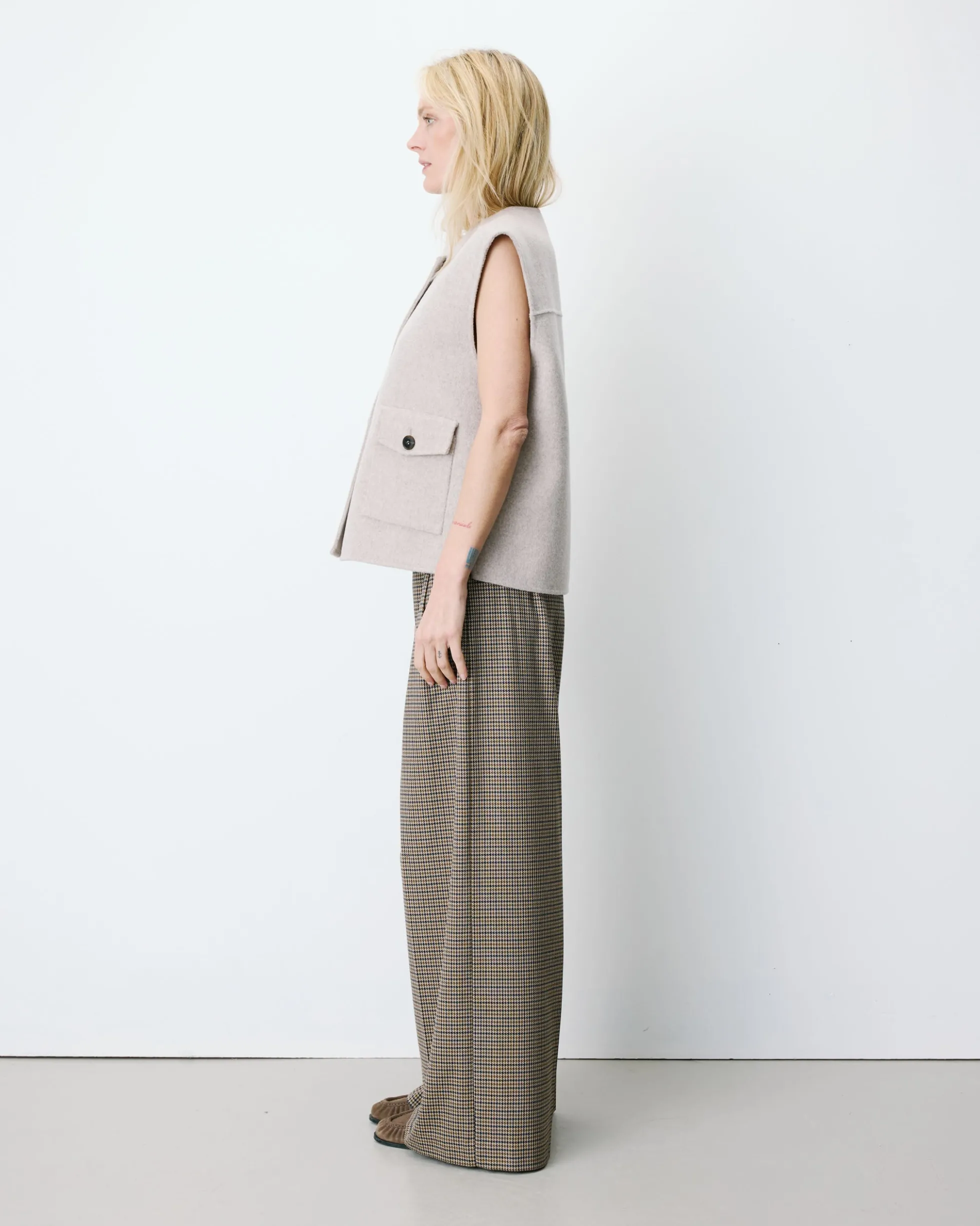 Veste sans manches oversize sable Adagio
