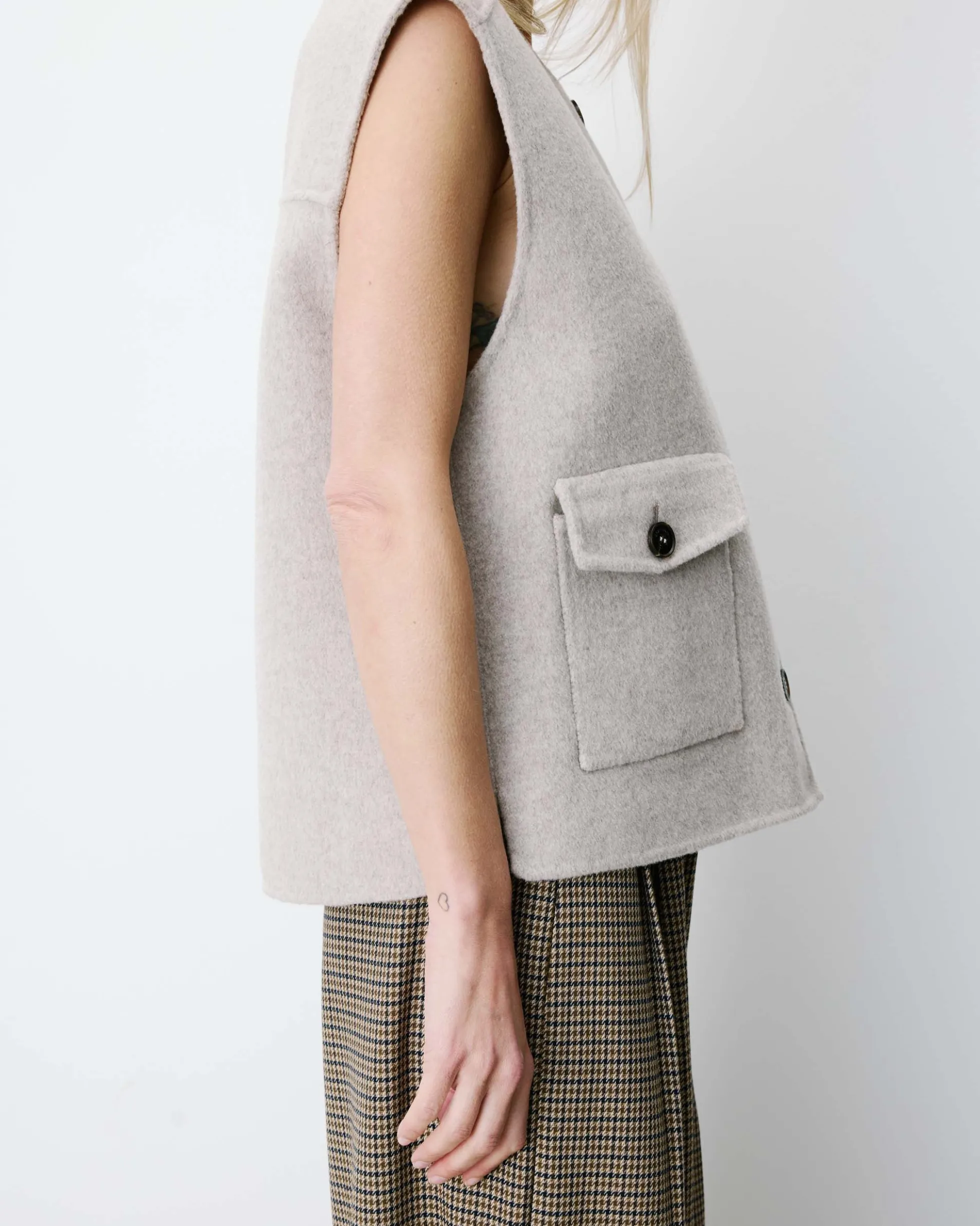Veste sans manches oversize sable Adagio