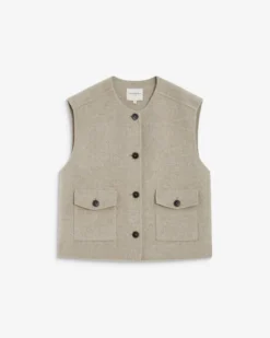 Veste sans manches oversize sable Adagio
