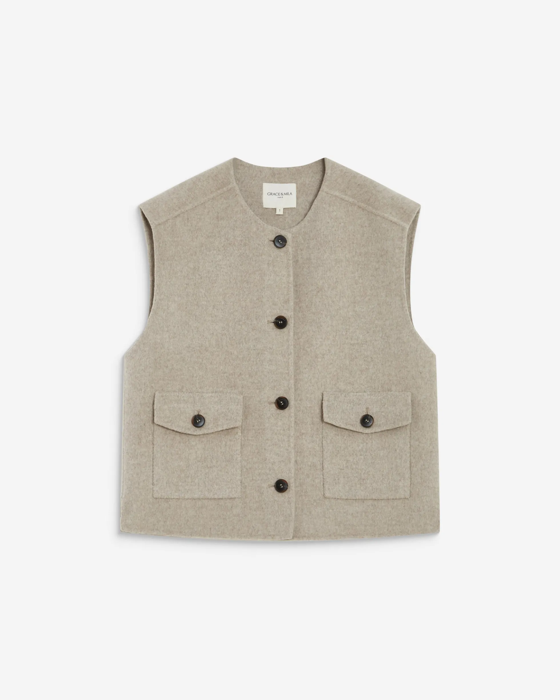 Veste sans manches oversize sable Adagio
